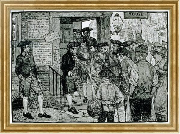 Постер The Mob Attempting to Force a Stamp Officer to Resign, from Harper's Magazine, 1882 с типом исполнения На холсте в раме в багетной раме NA033.1.051