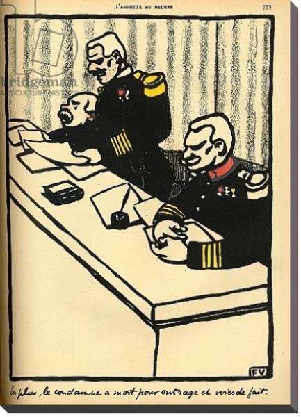 Постер A military tribunal pronounes a death sentence, 1902 с типом исполнения На холсте без рамы