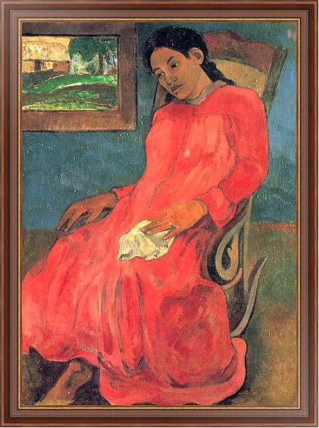 Постер Женщина в красном 2 с типом исполнения На холсте в раме в багетной раме 35-M719P-83