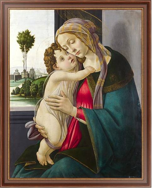 Постер Дева Мария с младенцем 23 с типом исполнения На холсте в раме в багетной раме 35-M719P-83