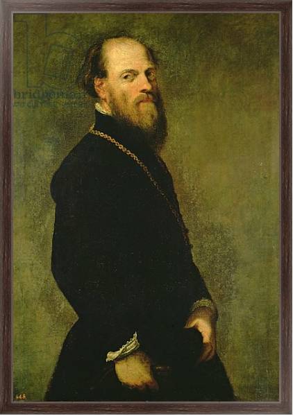 Постер The Man with the Gold Chain, c.1550 с типом исполнения На холсте в раме в багетной раме 221-02