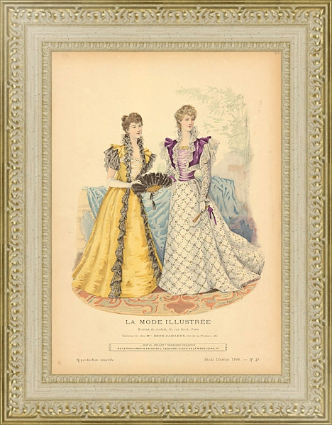 Постер La Mode Illustre #1 с типом исполнения Акварель в раме в багетной раме 484.M48.725