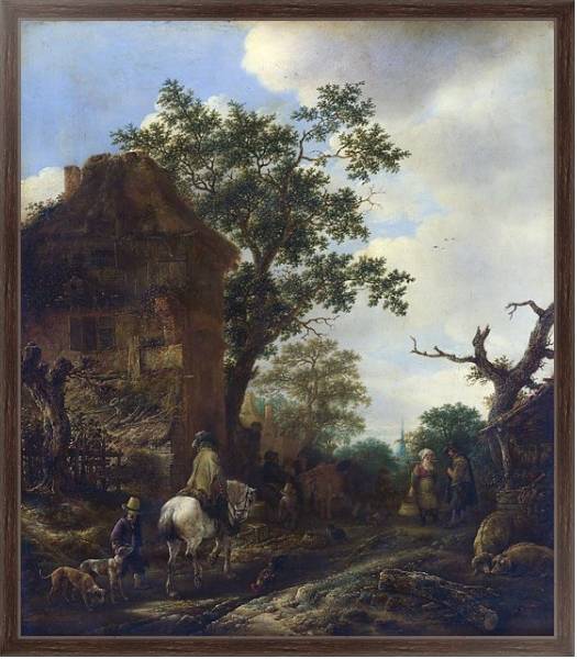 Постер Окраина деревини с наездником с типом исполнения На холсте в раме в багетной раме 221-02