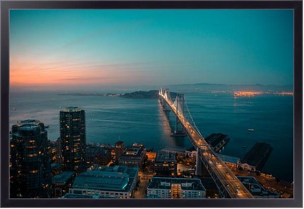 Постер Вечерний Сан-Франциско с типом исполнения На холсте в раме в багетной раме 221-01