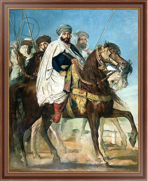 Постер Ali Ben Ahmed, the Last Caliph of Constantine, with his Entourage outside Constantine, 1845 с типом исполнения На холсте в раме в багетной раме 35-M719P-83