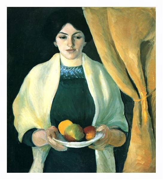 Постер Портрет с яблоками (Портрет жены художника) с типом исполнения На холсте в раме в багетной раме 221-03