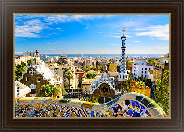 Постер Барселона, Парк Гуэля с типом исполнения На холсте в раме в багетной раме 1.023.151
