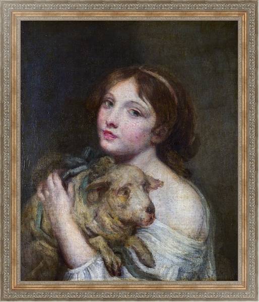 Постер Девушка с ягненком с типом исполнения На холсте в раме в багетной раме 484.M48.310