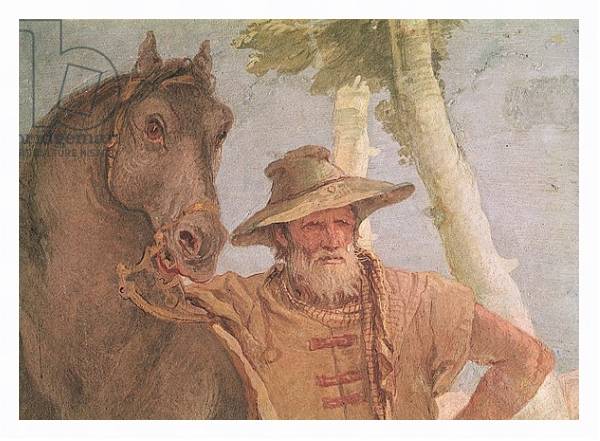 Постер Detail of the horseman from Angelica Nursing the Wounded Medoro с типом исполнения На холсте в раме в багетной раме 221-03