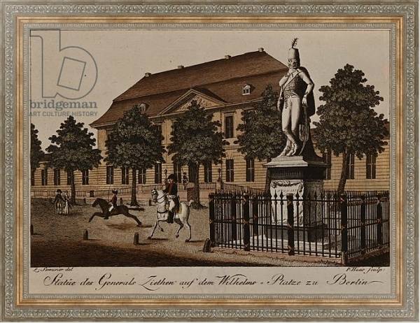 Постер Statue of General von Ziethen in Wilhelm Platz, Berlin с типом исполнения На холсте в раме в багетной раме 484.M48.310