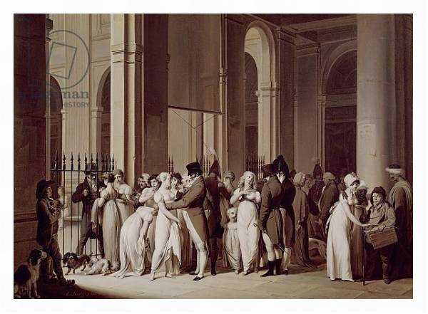 Постер The Galleries of the Palais Royal, Paris, 1809 с типом исполнения На холсте в раме в багетной раме 221-03