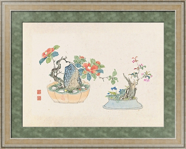 Постер Bonsai kabenzu, Pl.04 с типом исполнения Акварель в раме в багетной раме 485.M40.584