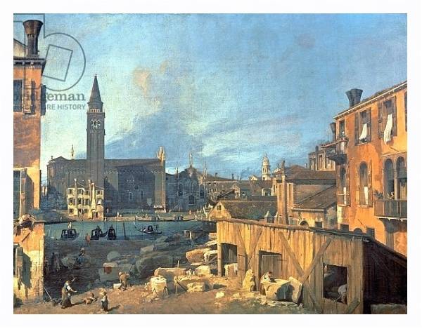 Постер Venice: Campo San Vidal and Santa Maria della Carita 1727-28 с типом исполнения На холсте в раме в багетной раме 221-03