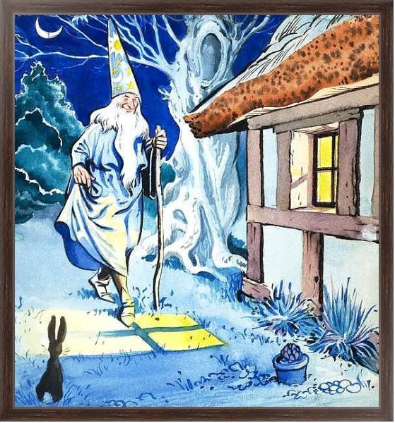 Постер Wizard in the Moonlight с типом исполнения На холсте в раме в багетной раме 221-02