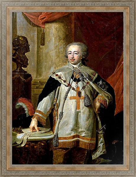 Постер Портрет А. Б. Куракина в одеянии кавалера Мальтийского ордена. Ок. 1801 с типом исполнения На холсте в раме в багетной раме 484.M48.310