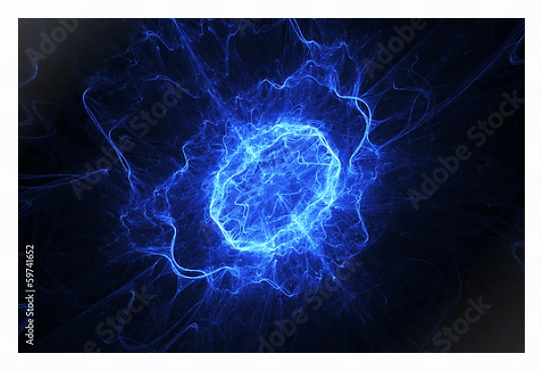 Постер Синяя энергия 2 с типом исполнения На холсте в раме в багетной раме 221-03
