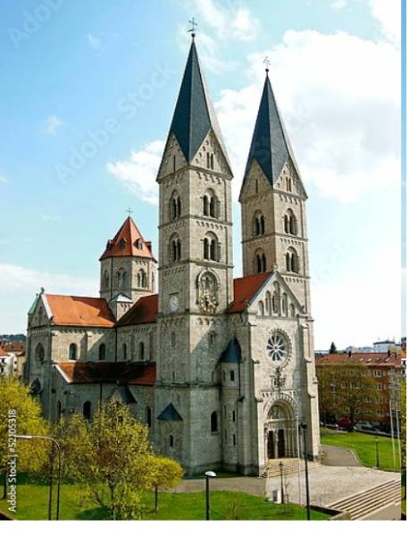 Постер Германия. Вюрцбург. Церковь St. Adalbero  с типом исполнения На холсте без рамы