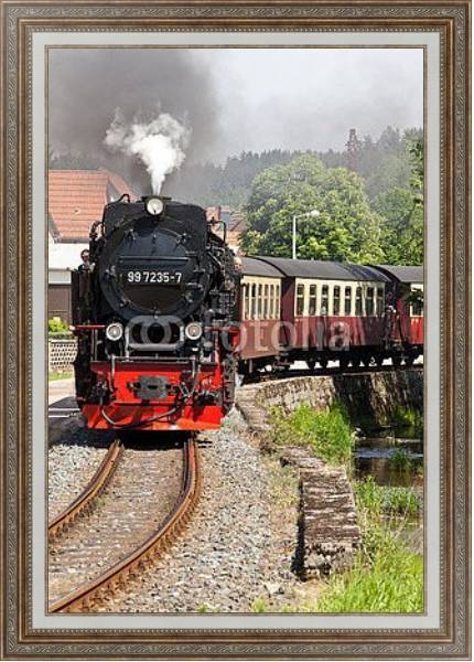Постер Германия. Железная дорога в Вернигероде с типом исполнения На холсте в раме в багетной раме 595.M52.330