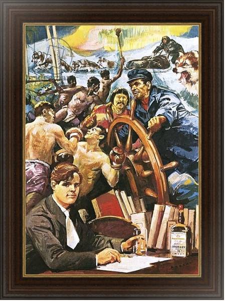 Постер The American writer, Jack London с типом исполнения На холсте в раме в багетной раме 1.023.151