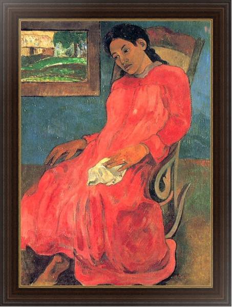 Постер Женщина в красном 2 с типом исполнения На холсте в раме в багетной раме 1.023.151