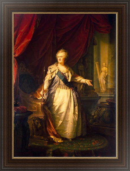Постер Портрет Екатерины II 2 с типом исполнения На холсте в раме в багетной раме 1.023.151