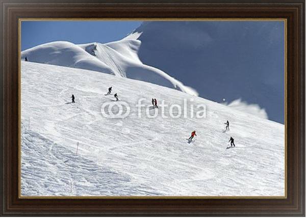 Постер Лыжный курорт с типом исполнения На холсте в раме в багетной раме 1.023.151
