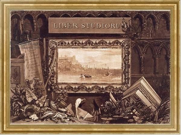 Постер Frontispiece to 'Liber Studiorum', engraved by J. C. Easling 1812 с типом исполнения На холсте в раме в багетной раме NA033.1.051