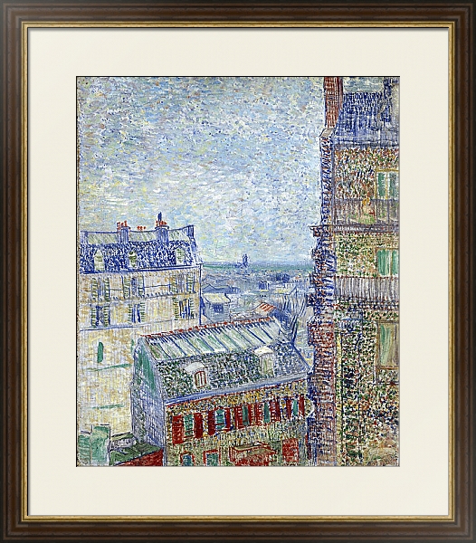 Постер Вид Парижа из комнаты Винсента с типом исполнения Под стеклом в багетной раме 1.023.036