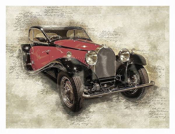 Постер bugatti, 1932 с типом исполнения На холсте в раме в багетной раме 221-03
