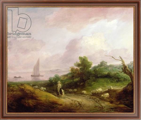 Постер Coastal Landscape with a Shepherd and his Flock, c.1783-4 с типом исполнения На холсте в раме в багетной раме 35-M719P-83