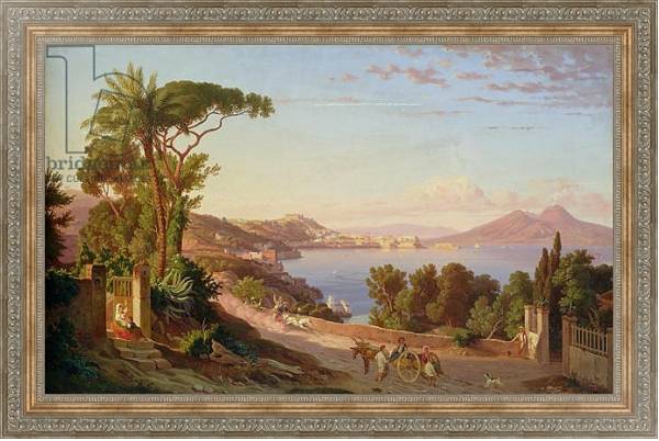 Постер View of Naples 3 с типом исполнения На холсте в раме в багетной раме 484.M48.310
