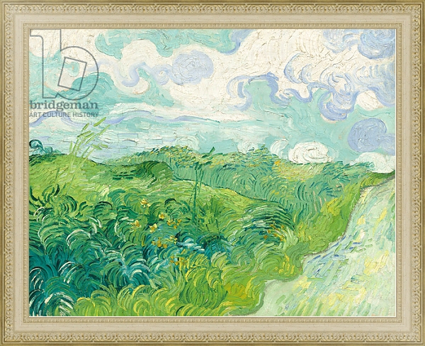 Постер Green Wheat Fields, Auvers, 1890 с типом исполнения На холсте в раме в багетной раме 484.M48.725