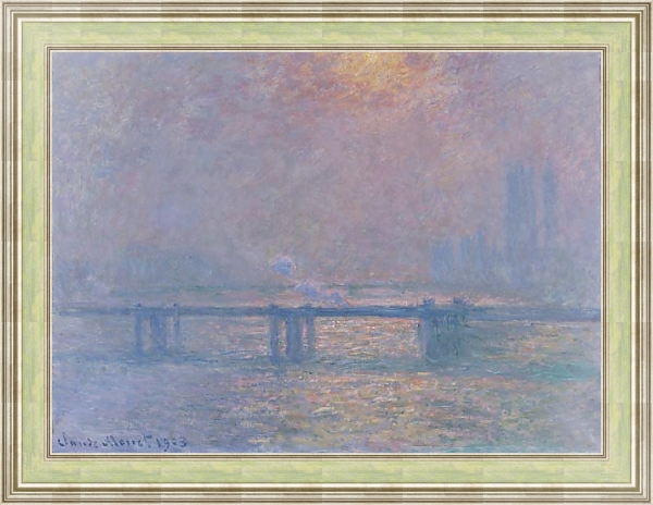 Постер Мост Чаринг-Кросс через Темзу с типом исполнения На холсте в раме в багетной раме NA053.0.113