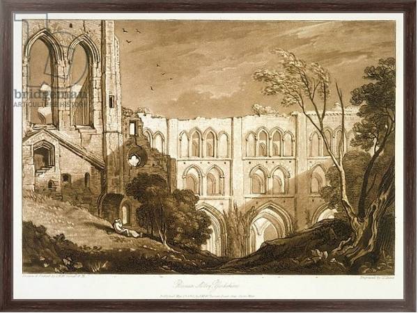 Постер F.51.I Rivaulx Abbey, from the 'Liber Studiorum', engraved by Henry Dawe, 1812 с типом исполнения На холсте в раме в багетной раме 221-02