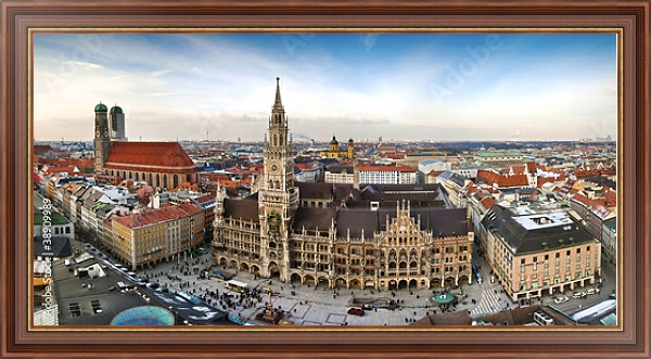 Постер Германия. Мюнхен. Панорама с типом исполнения На холсте в раме в багетной раме 35-M719P-83
