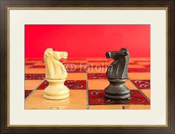 Постер Шахматные фигуры с типом исполнения Под стеклом в багетной раме 1.023.036