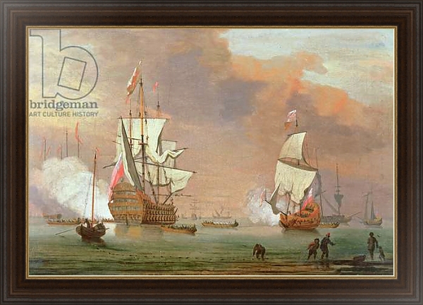 Постер Warships Firing a Salute с типом исполнения На холсте в раме в багетной раме 1.023.151