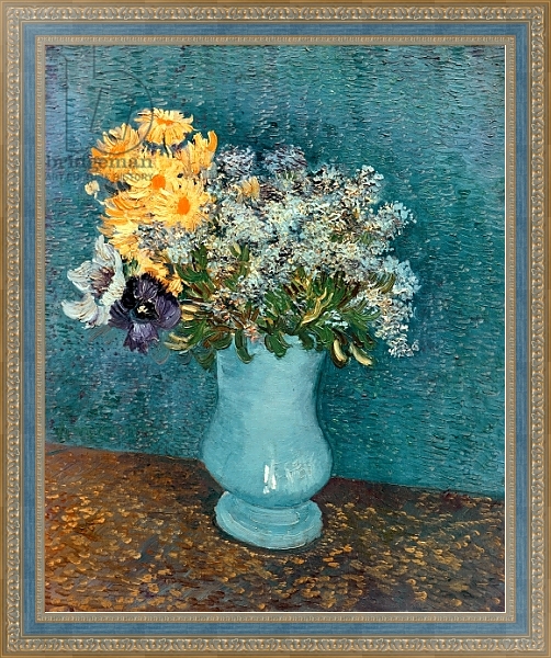 Постер Vase of Flowers, 1887 с типом исполнения На холсте в раме в багетной раме 484.M48.685