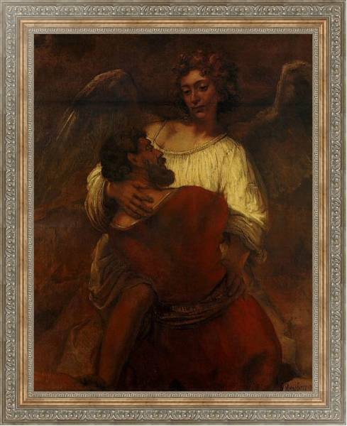 Постер Иаков борется с ангелом с типом исполнения На холсте в раме в багетной раме 484.M48.310