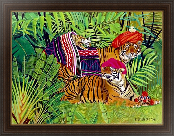 Постер Tiger family with Thai Clothes, 2004 с типом исполнения На холсте в раме в багетной раме 1.023.151
