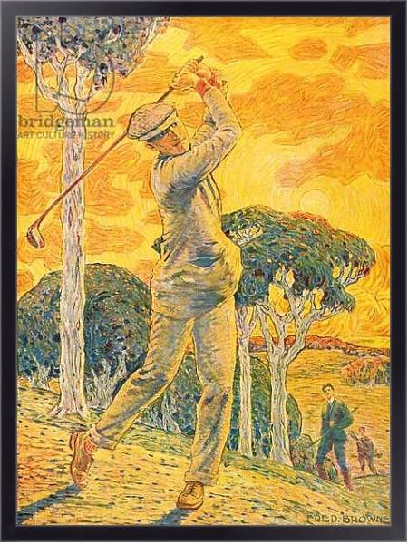 Постер Golf, cover illustration for 'Vie au Grand Air', 15th September 1919 с типом исполнения На холсте в раме в багетной раме 221-01