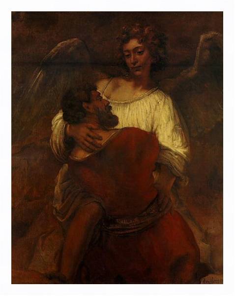 Постер Иаков борется с ангелом с типом исполнения На холсте в раме в багетной раме 221-03