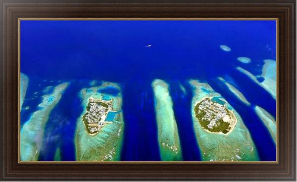 Постер Мальдивы. Панорамный вид 3 с типом исполнения На холсте в раме в багетной раме 1.023.151