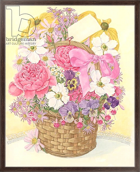 Постер Basket of Flowers, 1995 с типом исполнения На холсте в раме в багетной раме 221-02