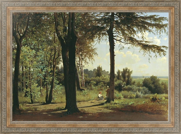 Постер На опушке леса с типом исполнения На холсте в раме в багетной раме 484.M48.310