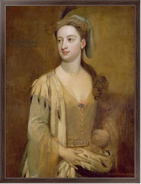 Постер A Woman, called Lady Mary Wortley Montagu, c.1715-20 с типом исполнения На холсте в раме в багетной раме 221-02