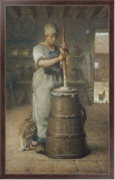 Постер Churning Butter, 1866-68 с типом исполнения На холсте в раме в багетной раме 221-02