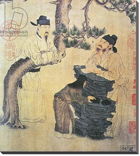 Постер An Ancient Chinese Poet, facsimile of original Chinese scroll с типом исполнения На холсте без рамы
