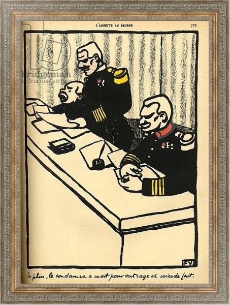 Постер A military tribunal pronounes a death sentence, 1902 с типом исполнения На холсте в раме в багетной раме 484.M48.310