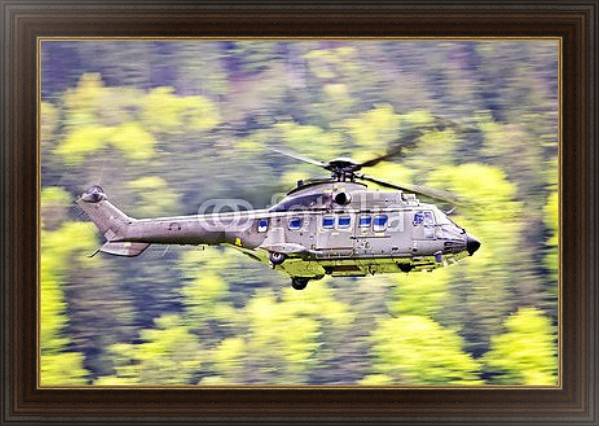 Постер Военный вертолет с типом исполнения На холсте в раме в багетной раме 1.023.151